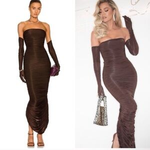 Alex Perry Chocolate Strapless Dress